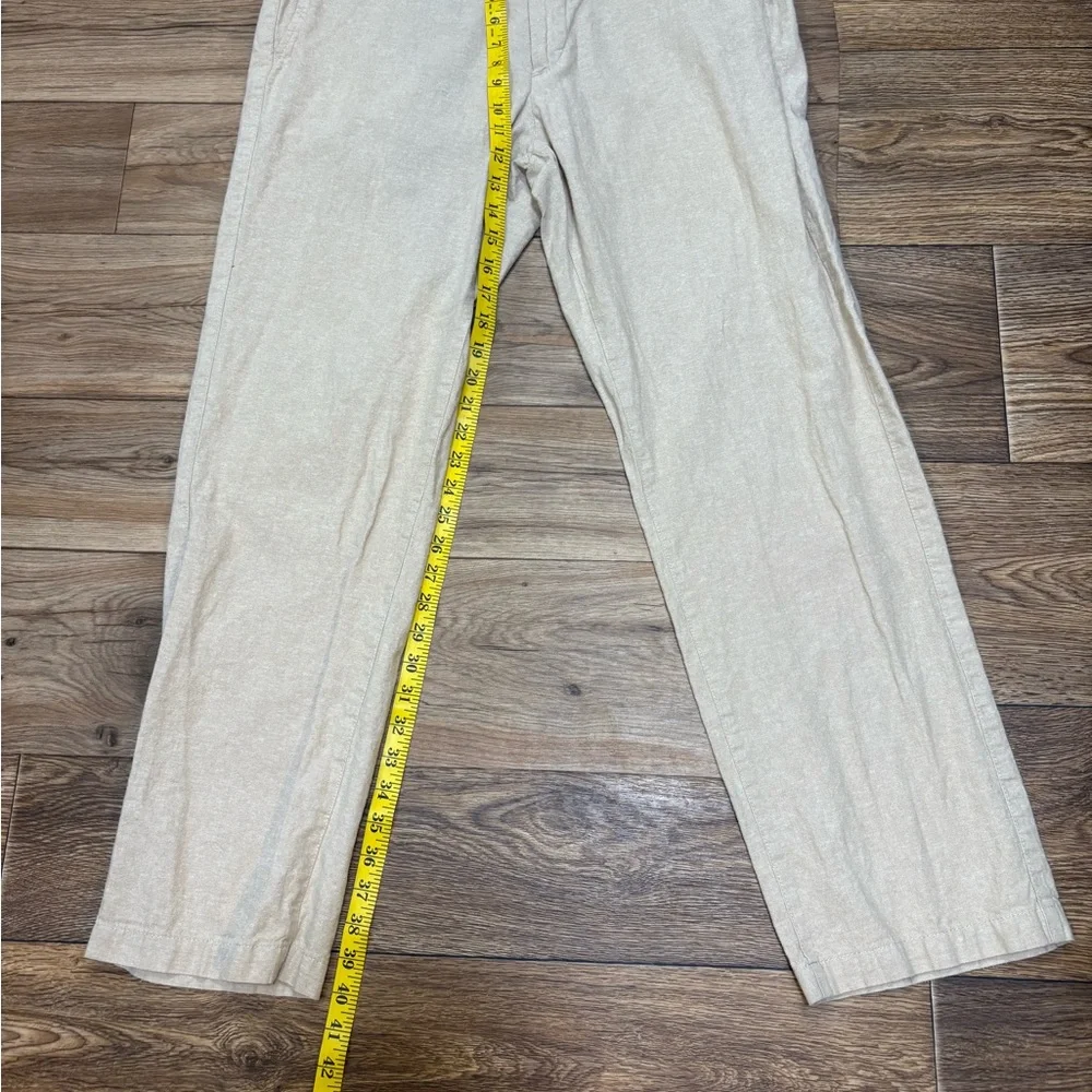 Banana Republic Linen Blend Pants Mens Khaki Coastal Casual RN54023. 36